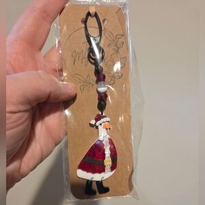 Christmas Santa Goose Bag Charm Zipper Pull Keychain